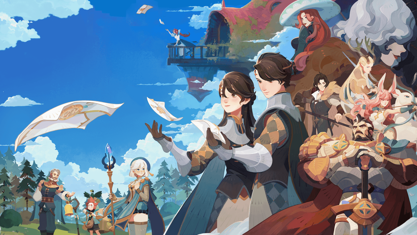 Герои AFK Journey под голубым небом Эсперии