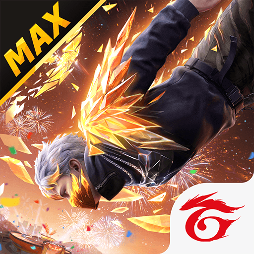 Персонаж Free Fire MAX с золотыми деталями костюма