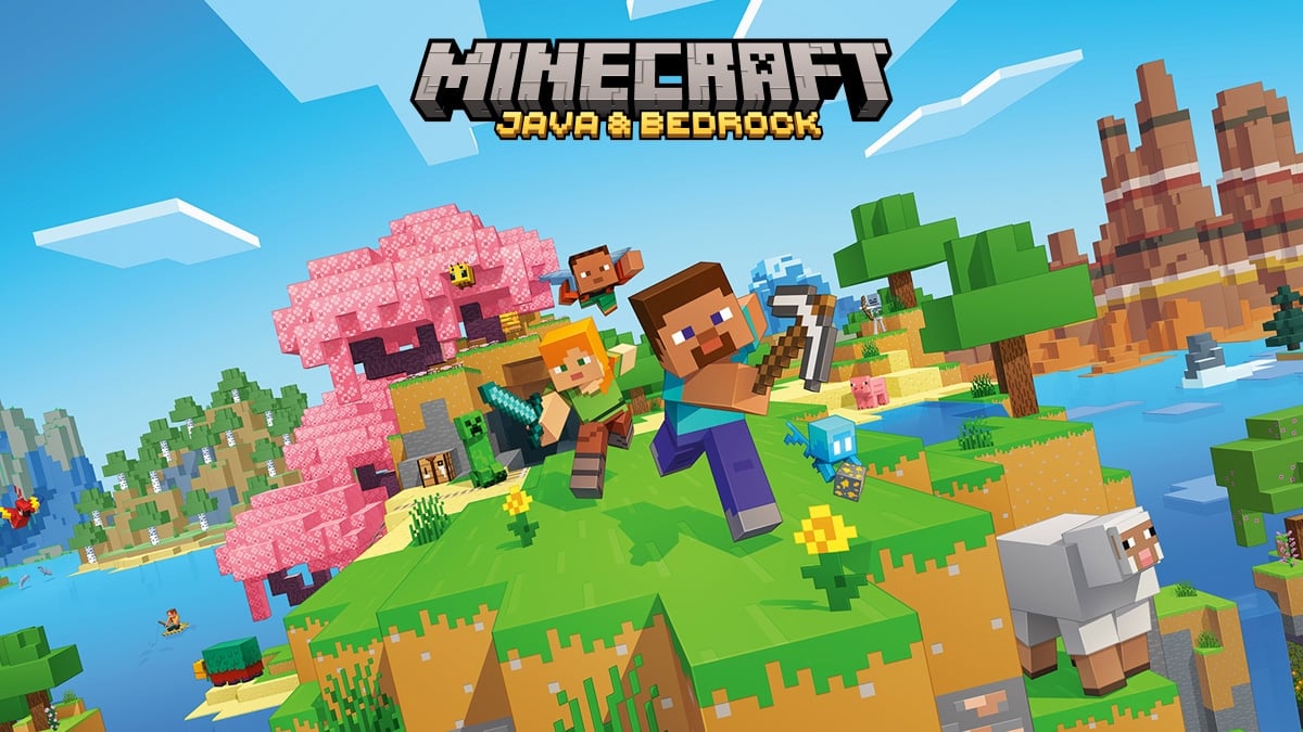 Стив и Алекс в мире Minecraft Java and Bedrock