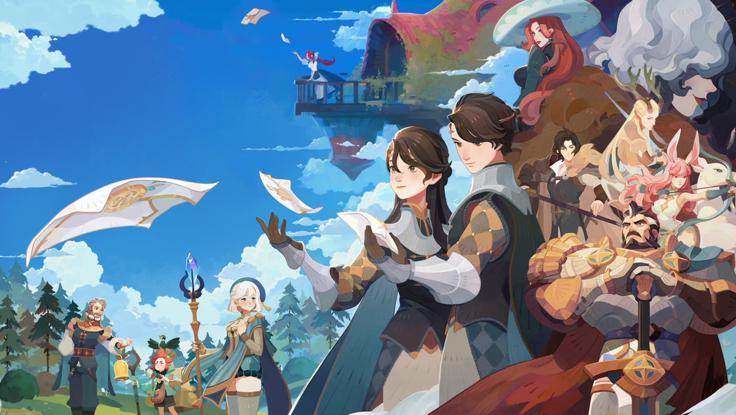 Герои AFK Journey под голубым небом Эсперии